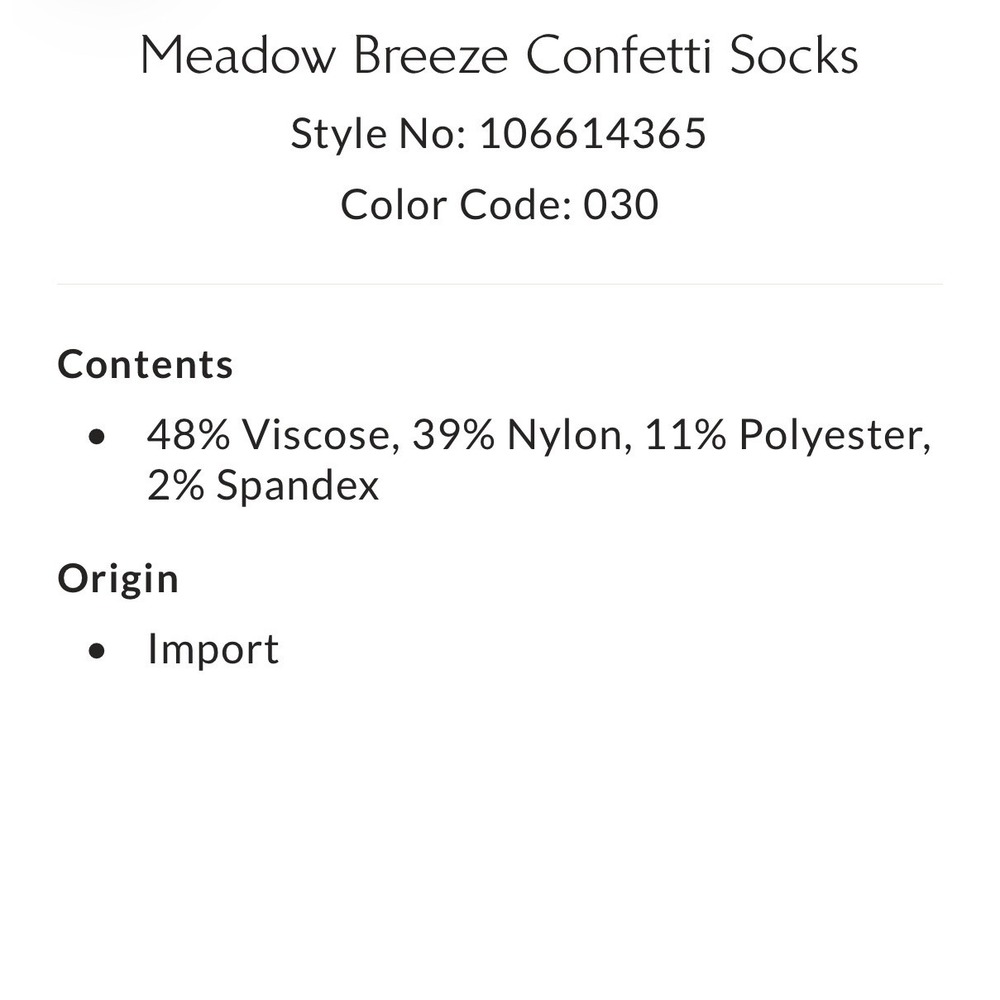 Free People Meadow Breeze Confetti Socks ivory White New NWT classic blend crew - Picture 4 of 4